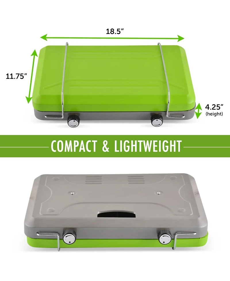 Aofar Vt-101 2-Burner Portable Camping Stove Grill, Great for Outdoor Cooking, Backpacking, Compatible with 1LB Propane Gas Bottle