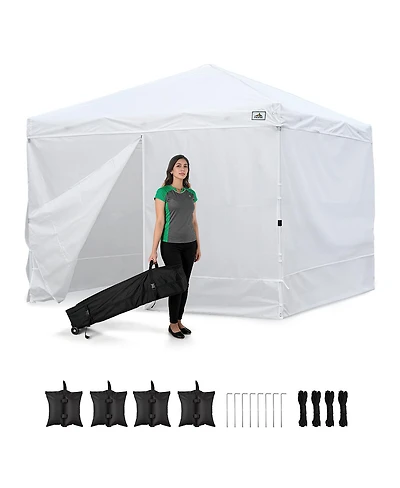 InstaHibit Ez Go 10x10ft Pop Up Canopy Tent w/ 4 Sidewalls Instant Shelter Event
