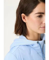 Olsen Women's Mixed Media Jacket with Hood