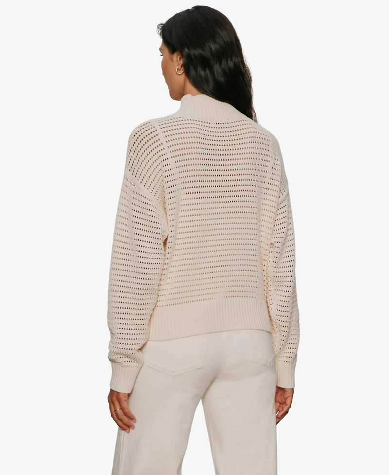 Sanctuary Women's Open Knit Quarter-Zip Sweater