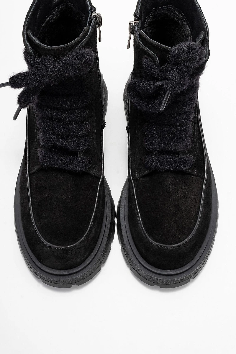 Forever & Always Shoes Mina Leather Combat Boot (Women)