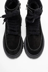 Forever & Always Shoes Mina Leather Combat Boot (Women)