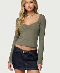 Edikted Women's Zelly Deep V Scoop Neck Top