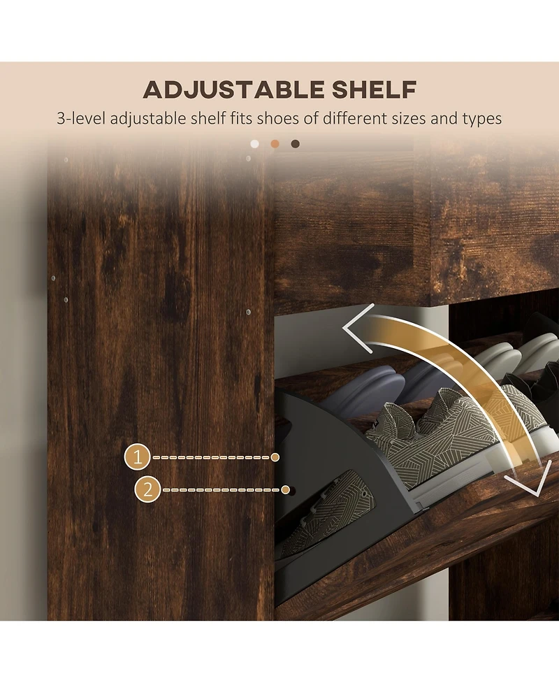 Slickblue Hallway Shoe Bench with Drawer and Shelves