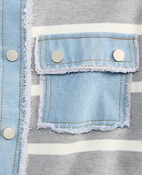 On 34th Women's Denim-Trim Striped Cardigan Jacket, Macy's Exclusive