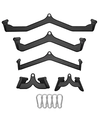 Sugfit Lat Pulldown Bar Set 5-Piece Cable Row T-Bar V-Bar Attachments Rubber Grip