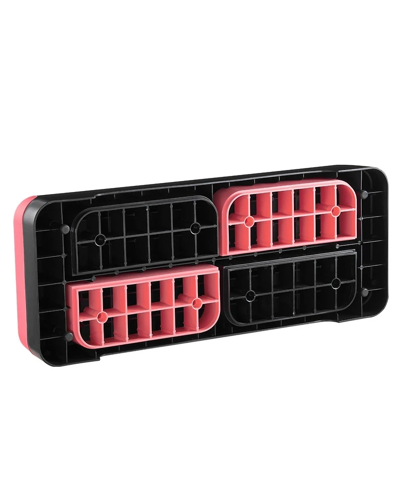 Sugfit Aerobic Step Platform 28" Adjustable Stepper with 4 Risers Red