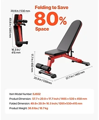 Sugift Heavy Duty Weight Bench 1200 Lb Capacity Adjustable Foldable Home Gym Bench