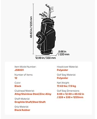 Sugift Men s 12-Piece Golf Club Set Right-Handed with Stand Bag