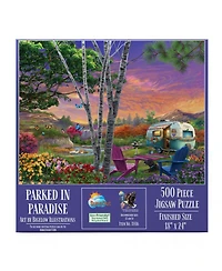 SunsOut Parked in Paradise 500 piece Jigsaw Puzzle for Adults