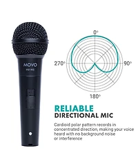 Movo Hv-M5 Dynamic Xlr Cardioid Vocal Microphone with Internal Shockmount and Windscreen