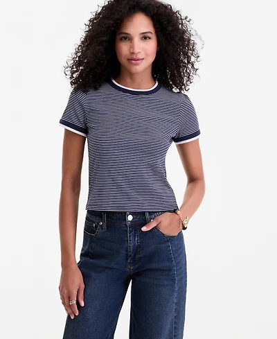 On 34th Women's Tipped Meet & Greet T-Shirt, Macy's Exclusive