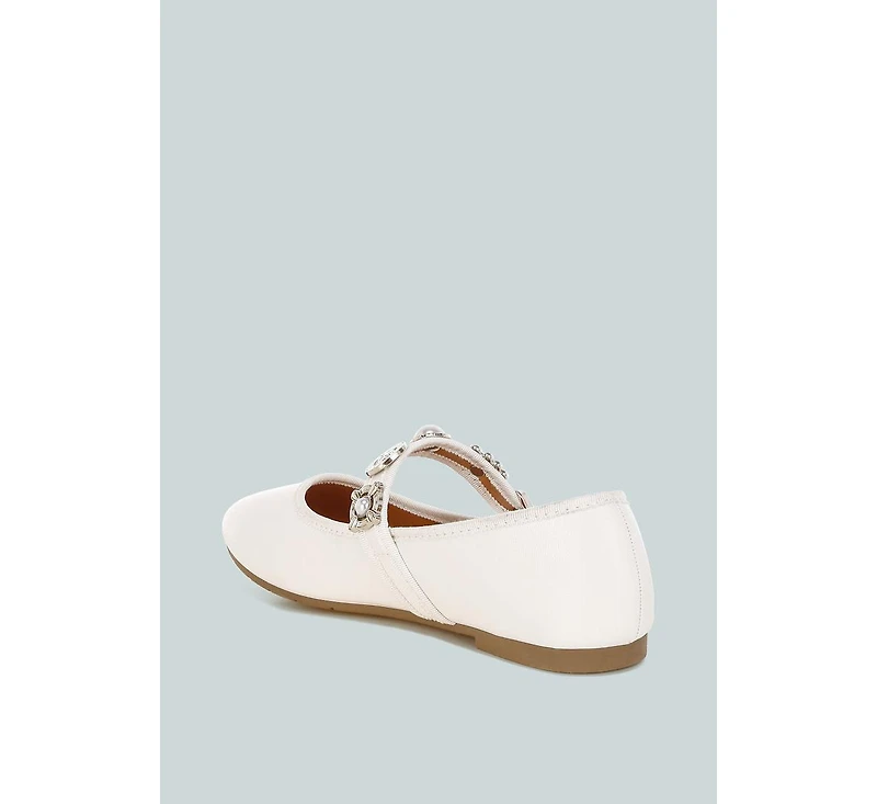 London Rag Womens Kavana Charms Embellished Flat Mary Janes