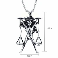 Bling Jewelry Sterling Silver Libra Zodiac & Justice Scales Pendant Necklace - Law & Balance Symbol