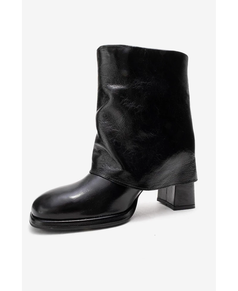 Forever & Always Shoes Women's Lore Leather Block Heel Boot