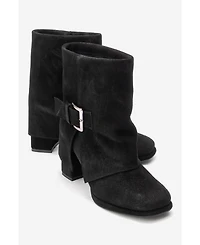 Forever & Always Shoes Women's Lore Leather Block Heel Boot