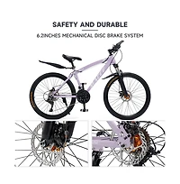 Artudatech 26-Inch 27-Speed Mountain Bike with Lock-Out Fork & Dual Disc Brakes for Versatile Riding