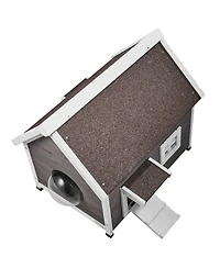 Cozito Weatherproof Wooden Outdoor Cat House with Side Door, 30