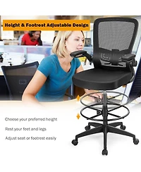 Ecooso Height Adjustable Drafting Chair with Flip Up Arms for Home Office