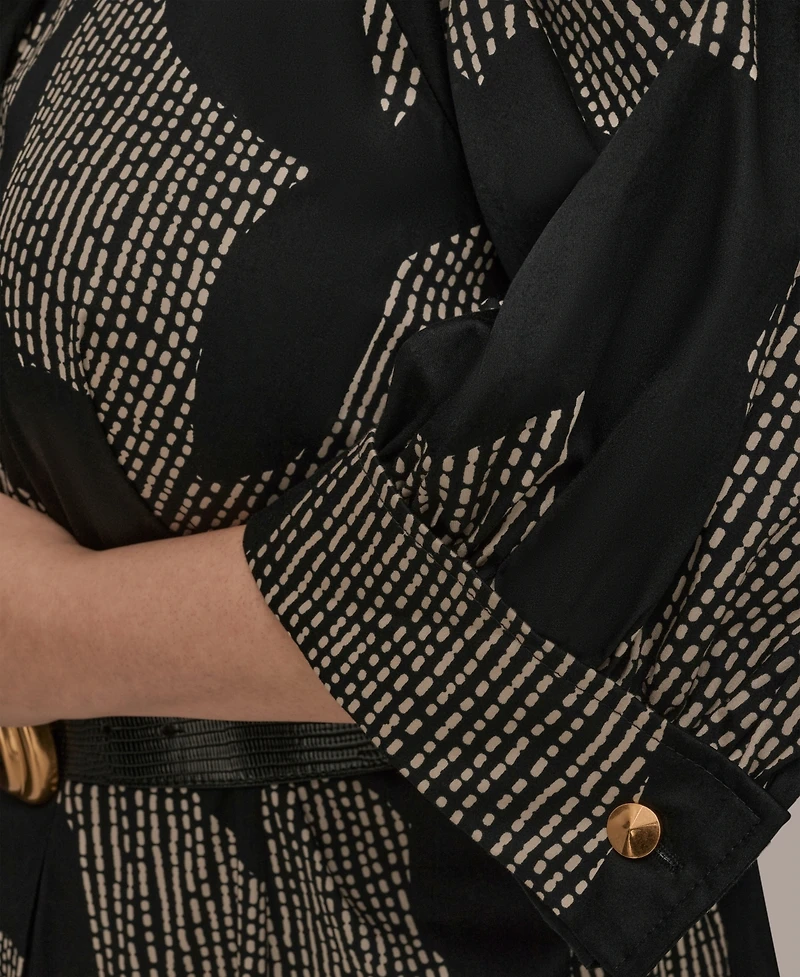 Donna Karan New York Plus Belted Shirt Dress