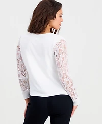 Robbie Bee Petite Lace-Sleeve Open-Front Shrug