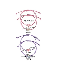 Bluey Adjustable Friendship Bracelet Set, Heart Charm, 4-Pack