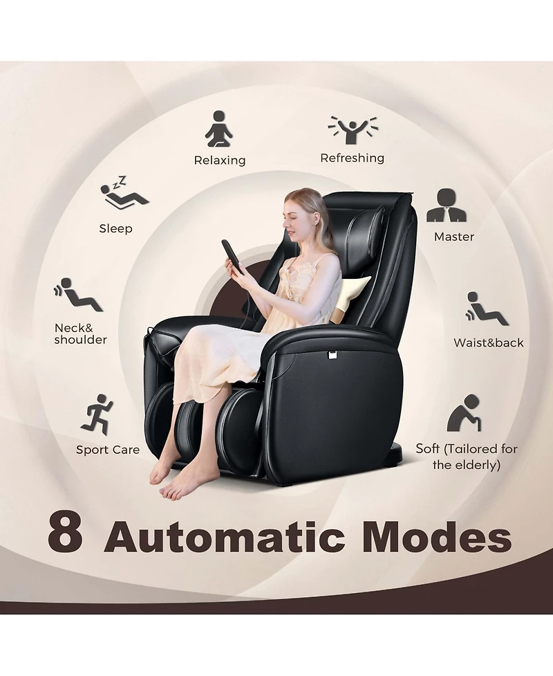 Costway Massage Chair Full Body Sl Track Zero Gravity with Pillow Reversible Footrest Heat