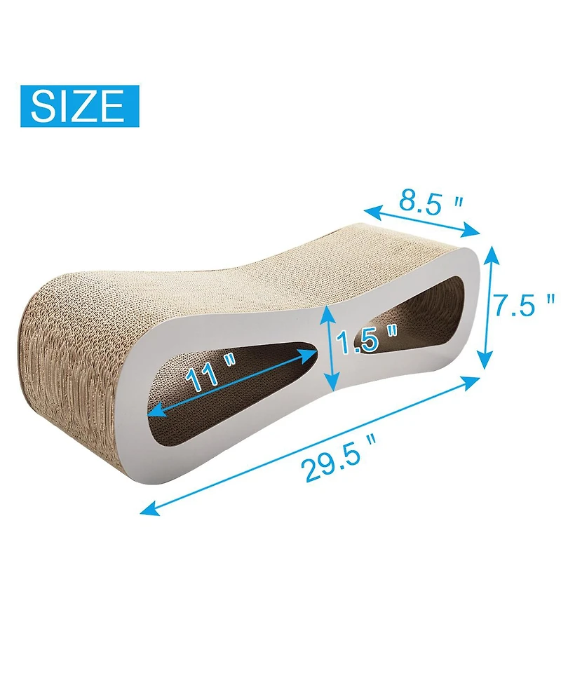 Aostirmotor Cat scratcher cat toy corrugated cardboard in Natural