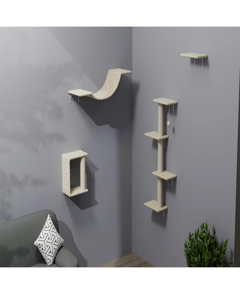 Aostirmotor Modern Wall-Mounted Cat Tree Tower