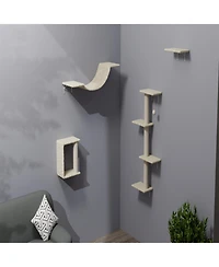 Aostirmotor Modern Wall-Mounted Cat Tree Tower