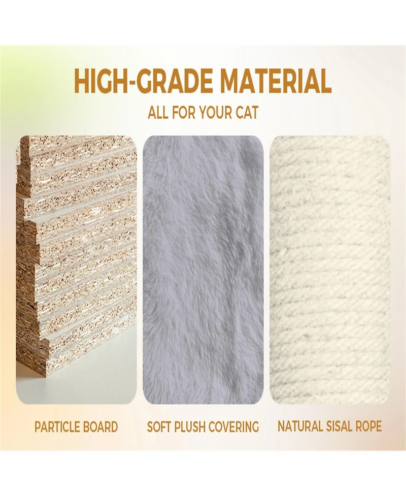 Aostirmotor 78.8 in Light Gray Cat Tree Tower with Wide Base