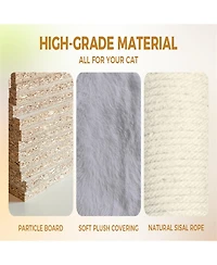 Aostirmotor 78.8 in Light Gray Cat Tree Tower with Wide Base