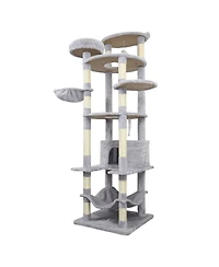 Aostirmotor 78.8 in Light Gray Cat Tree Tower with Wide Base