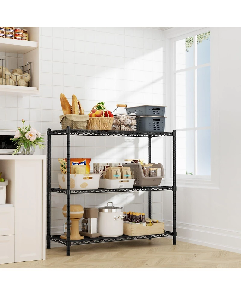 Lovmor -Tier 45 in W x 45 in H x 20 in D Adjustable Wire Shelving Unit