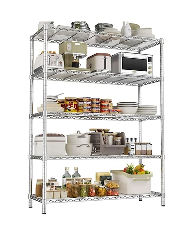 Lovmor 5-Tier 45 in W x 72 in H x 20 in D Adjustable Wire Shelving Unit