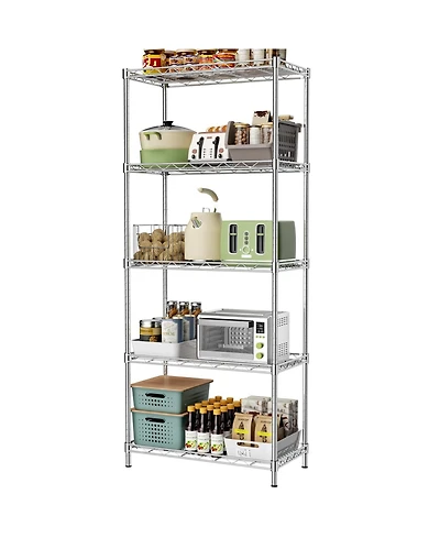 Lovmor 5-Tier 21 in W x 59 in H x 12 in D Height Adjustable Garage Wire Shelving Unit