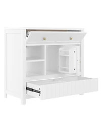 Cesicia 36 in. Bathroom Vanity with Sink, Multi-functional Bathroom Cabinet with Doors, Drawers and Storage Shelves