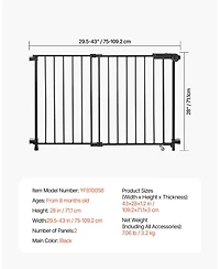 Cozito No-Threshold Adjustable Safety Gate, 29.5"-43" Wide, 28" High
