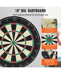 Sugift Dartboard and Cabinet Set with Led Light Official Size Game Bundle