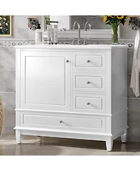 Cesicia 36 in. Freestanding Bathroom Vanity Cabinet with Ceramic Sink