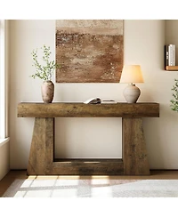 Tribesigns 63" Farmhouse Console Table with Storage, Rustic Long Sofa Table for Entryway & Behind Couch, Narrow Hallway Table
