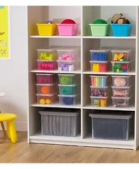 Iris Usa 6 Qt Stackable Plastic Storage Bins with Lids, Clear, 6Pk