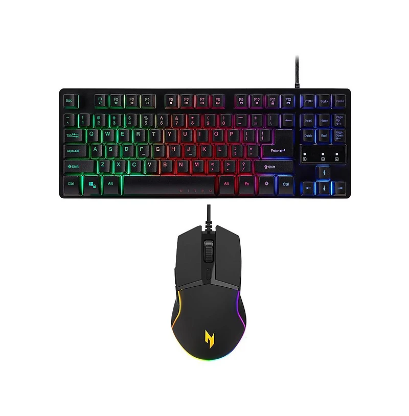 Gaming Keyboard and Mouse Combo Wired Rgb Backlit Quiet Keys 4200 Dpi Adjustable Sensor