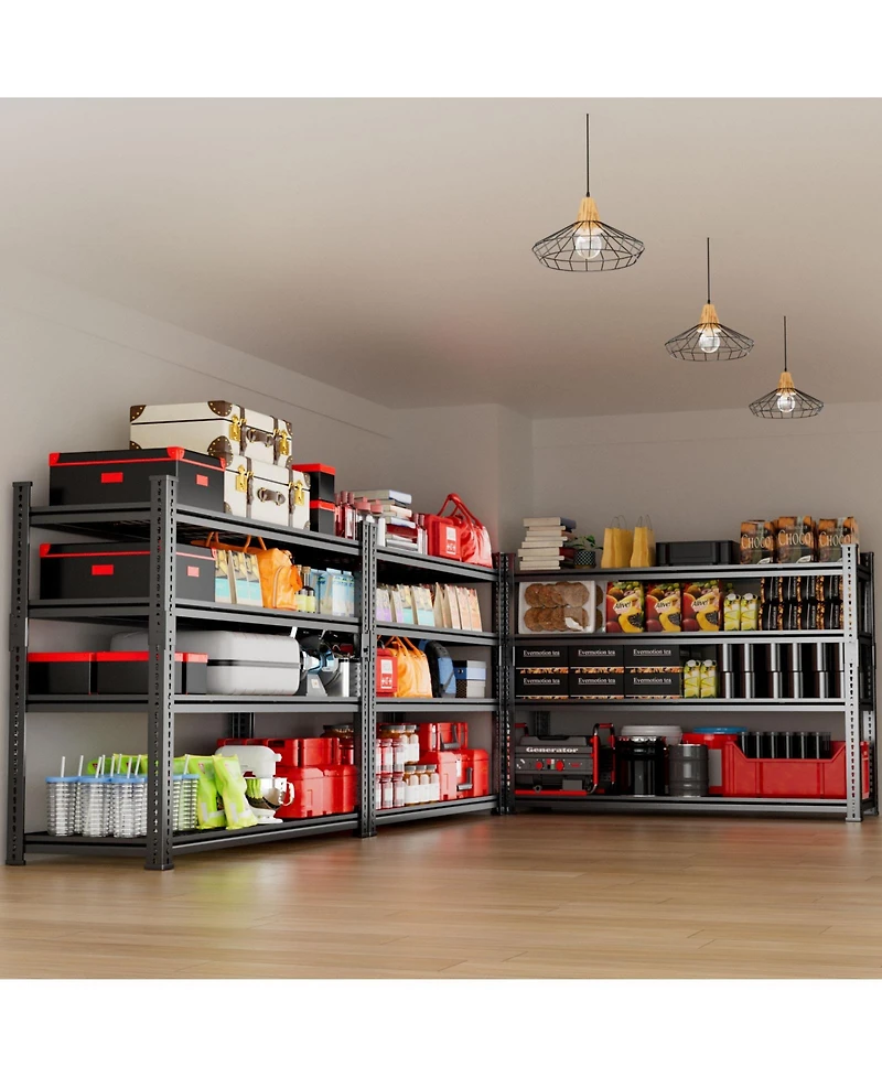 Lovmor 4-Tier 48 in W x 60 in H x 18 in D Adjustable Heavy Duty Metal Shelving Unit