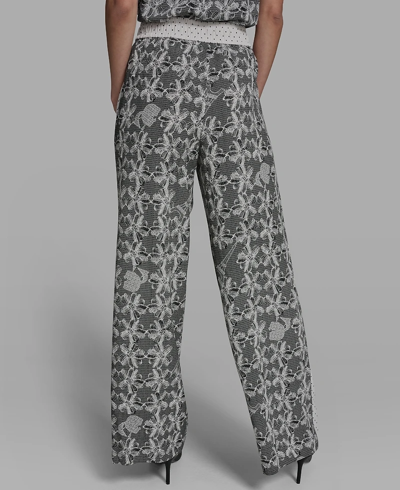 Karl Lagerfeld Paris Petite Printed Pull-On Pants