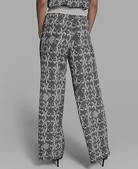 Karl Lagerfeld Paris Petite Printed Pull-On Pants