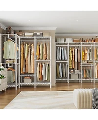 Raybee Clothing Racks for Hanging Clothes,Heavy Duty Clothes Rack with Shelves,Portable Closet Adjustable