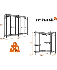 Raybee Clothes Rack Heavy Duty Clothing Racks for Hanging Clothes Loads 1100LBS, Garment Rack Freestanding for Bedroom