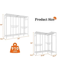 Raybee Clothes Rack Heavy Duty Clothing Racks for Hanging Clothes Loads 1100LBS, Garment Rack Freestanding for Bedroom
