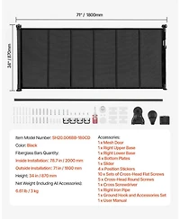 Cozito Retractable Mesh Safety Gate, Extends up to 71